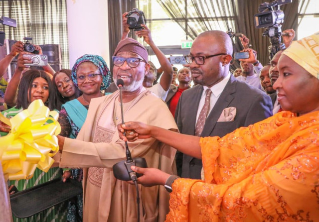 Minister of Solid Minerals Development, Dr. Oladele Alake during the launching of the Nigerian Minerals Resource Decision Support System (NMRDSS)
