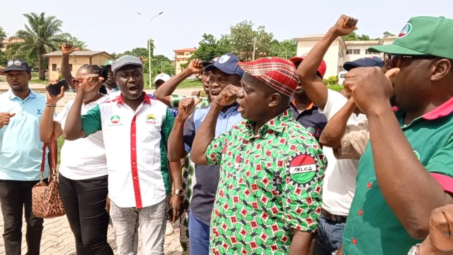 Picture of Ekiti State NLC Chairman, Comrade Kolapo Olatunde and Member of National Labour Congress