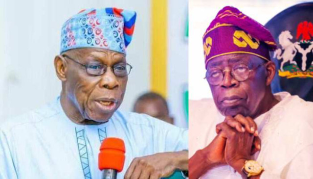 Photo of Former President, Chief Olusegun Obasanjo and President BolaTinubu