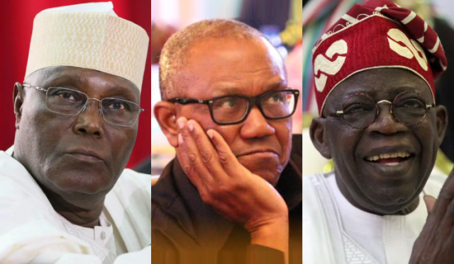 Peoples Democratic Party presidential candidate, Abubakar Atiku, Labour Party, Presidential candidate, Peter Obi and President Bola Ahmed Tinubu