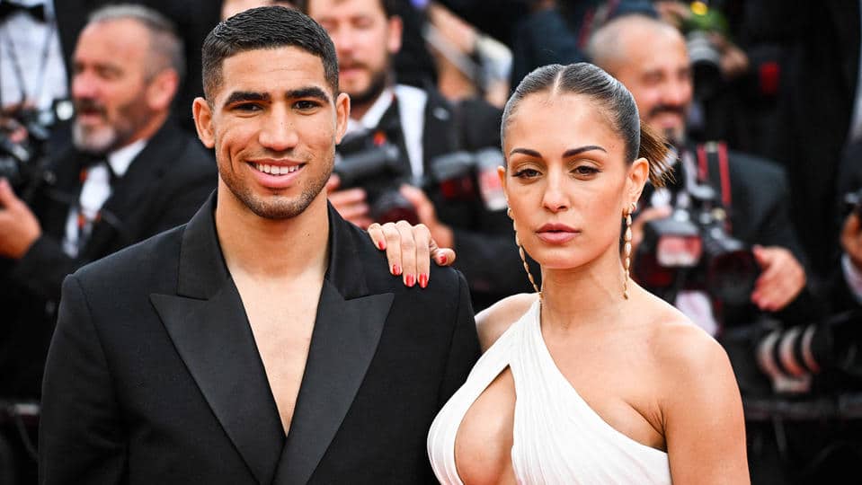 Achraf Hakimi and wife, Hiba Abouk at an Event