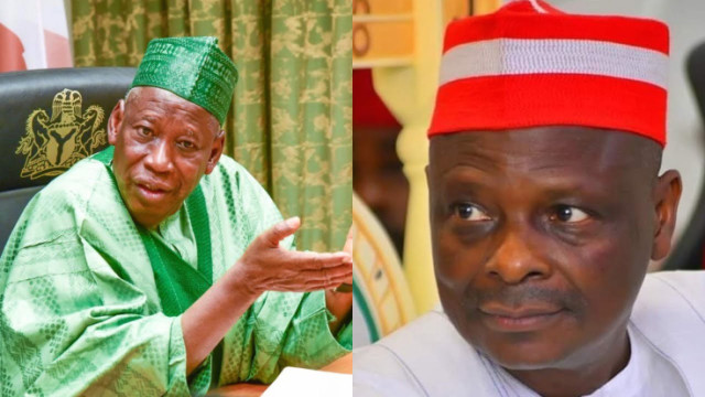 Photo of Abdullahi Ganduje and Rabiu Kwankwaso