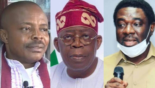 NLC President, Joe Ajaero, President Bola Tinubu and TUC President, Osifo Festus