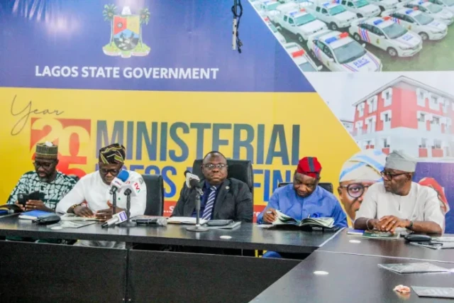 Commissioner for Energy and Mineral Resources, Biodun Ogunleye during the 2025 Ministerial Press Briefing