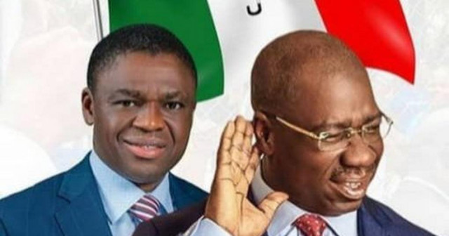 Photo of Former Edo State Deputy Governor Philip Shaibu and Gov Godwin Obaseki