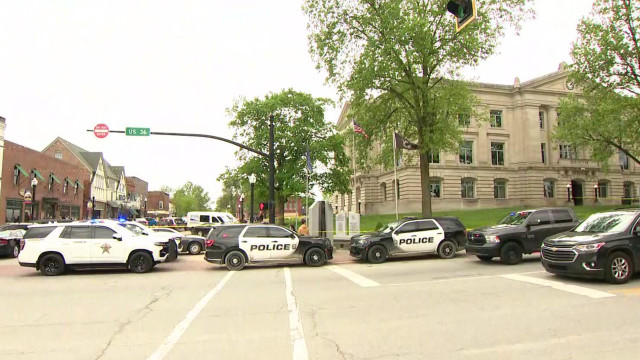 A Hendricks County sheriff's deputy shot a person outside of the Hendricks County Courthouse on May 5, 2025.