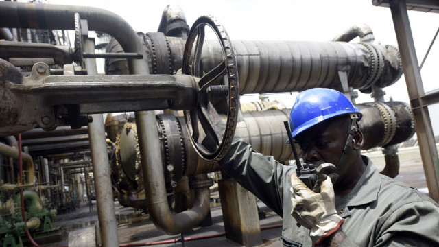 A worker at an oil refinery in Port Harcourt, Rivers state